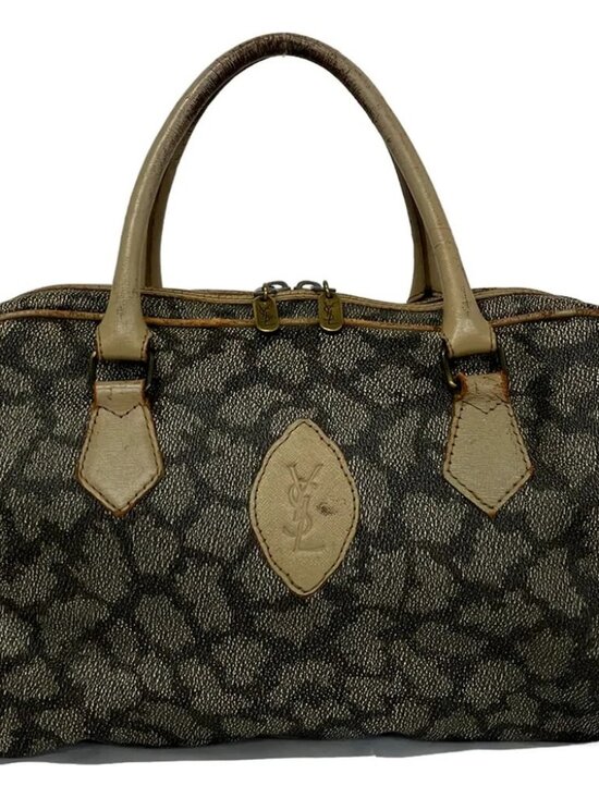 Yves Saint Laurent Handbags - YvesSaintLaurent Beige Brown PVC Leather Handbag